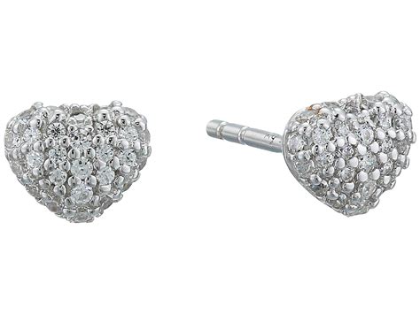 michael kors heart earrings silver|Michael Kors pave stud earrings.